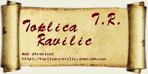 Toplica Ravilić vizit kartica